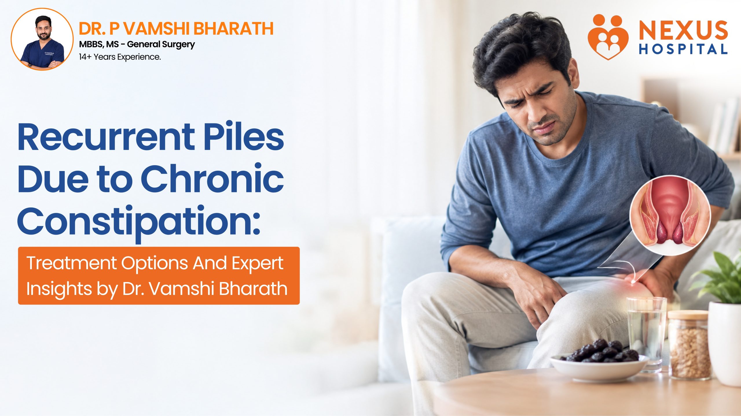 Recurrent Piles Due to Chronic Constipation: Treatment Options and Expert Insights by Dr. Vamshi Bharath
